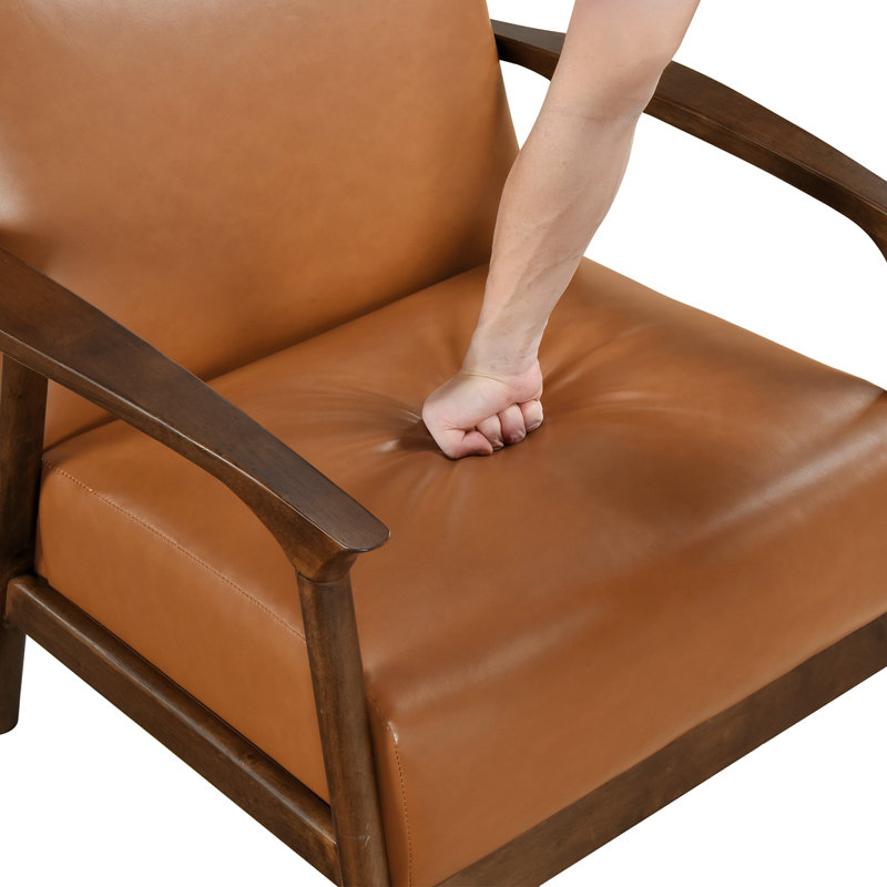 Chaise d'appoint rembourrée en similicuir 1 pièce