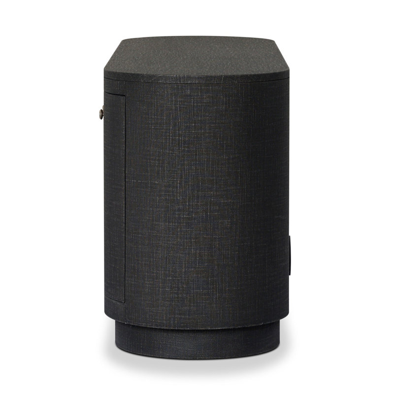 Amelia Media Console, Black Linen