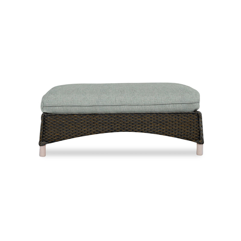 Mandalay Outdoor Ottoman, Decorline Navy, Mink