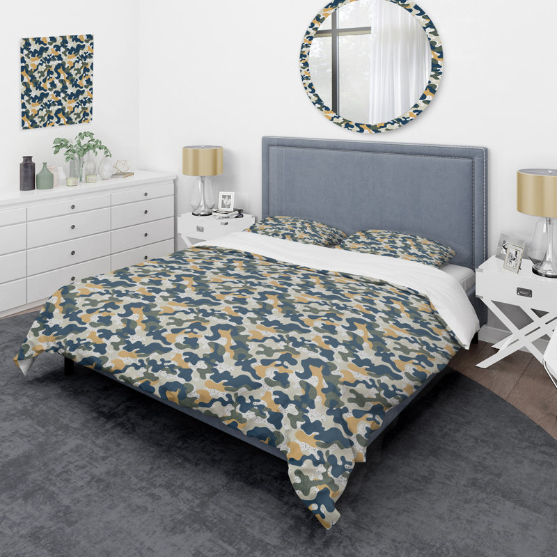 Papier peint camouflage Mimetic - ensemble de housse de couette abstrait - microfibre de polyester