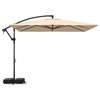 8 x 8 FT Solar LED Offset Cantilever Patio Umbrella with 360° Rotation, Crank Gray
