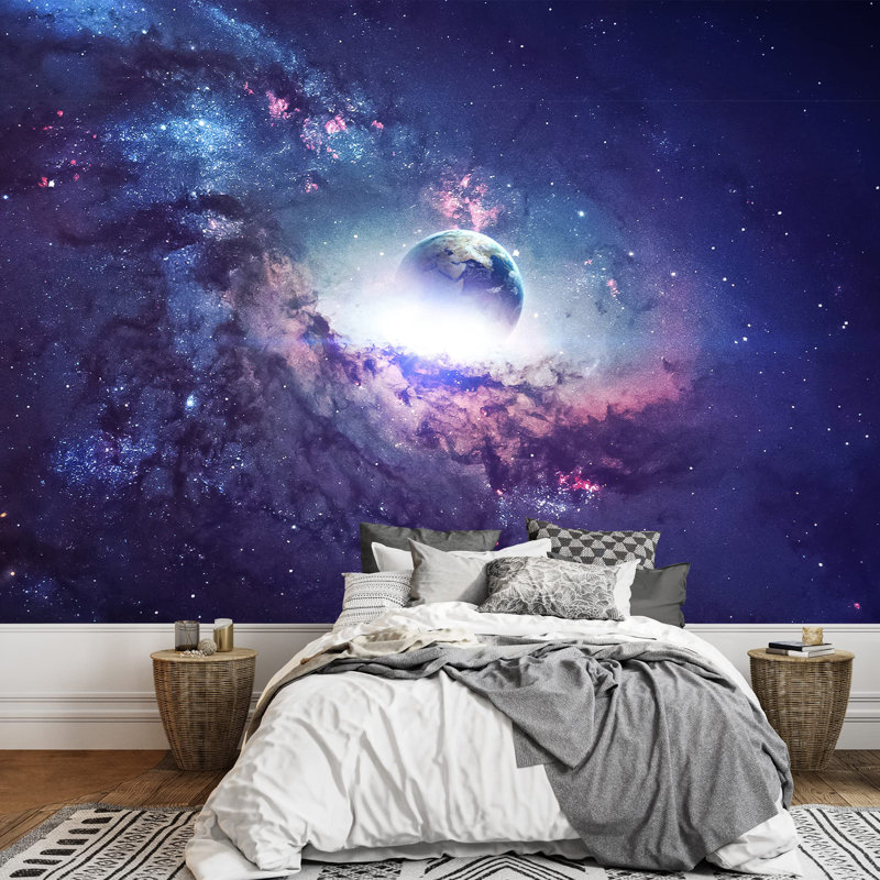 Planet In Outer Space Galaxy Border, 100" L x 144" W
