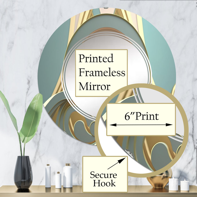 Wardie - Miroir mural moderne rond, 32 po x 32 po