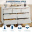 Commode 7 tiroirs Commode blanche moderne de 47,2 po de largeur pour chambre à coucher Commode en bois avec pieds et poignées en métal doré