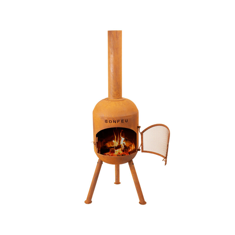 Triangle Steel Chimnea, Orange