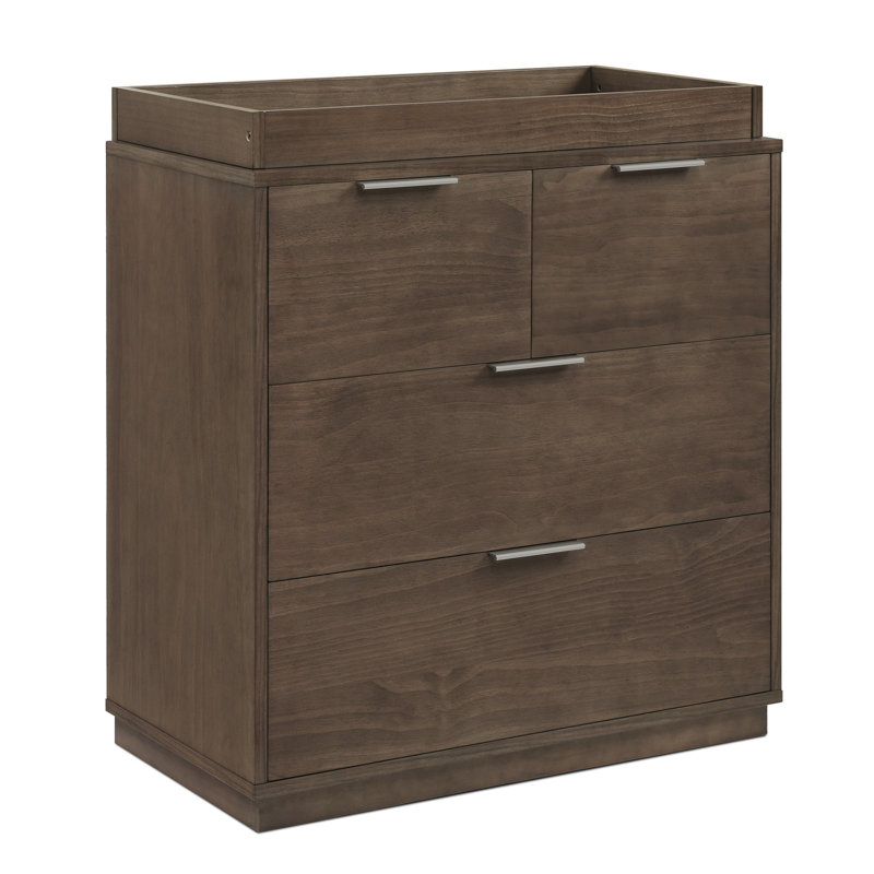 Forever 4 Drawer Dresser with Changing Top and Interlocking Drawers - Naturals Collection, Teak Brown, Teak Brown