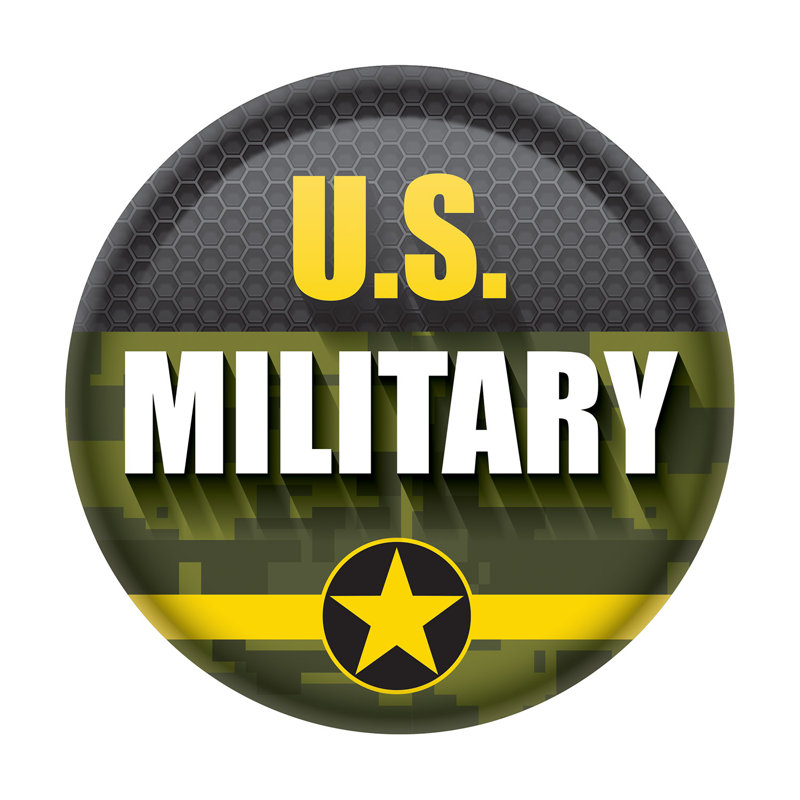 U.S. Military Button - 2" - Pack of 6