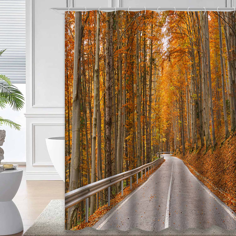 Rideau de douche Forest Autumn Road, L 72 po x l 78 po