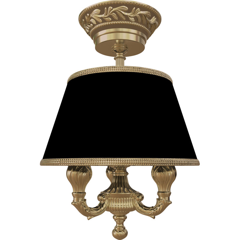 Fiore LED Semi Flush Mount, Antique Brass