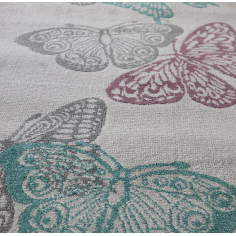 Machine Woven Grey Indoor Rug, Rectangle 60cm W x 110cm L