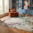 Rug Branch Sola 4' x 6' (3'11" x 5'7") Beige/Blue Disressed Abstract Indoor Area Rug, Contemporary, Medium Pile, Stain-Resistant Carpet - Living Room, Bedroom, Dining Room, and Kitchen-1256554591