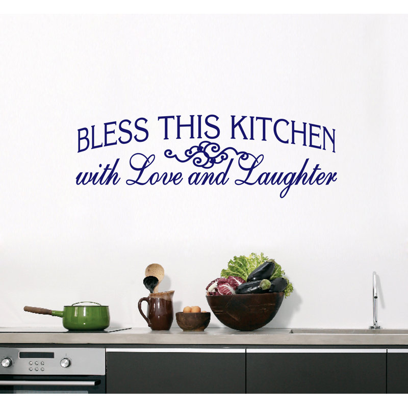Décalcomanie murale de cuisine bless, Bleu marine