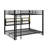 Metal Queen Over Queen Bunk Bed With Storage Cabinets And LED