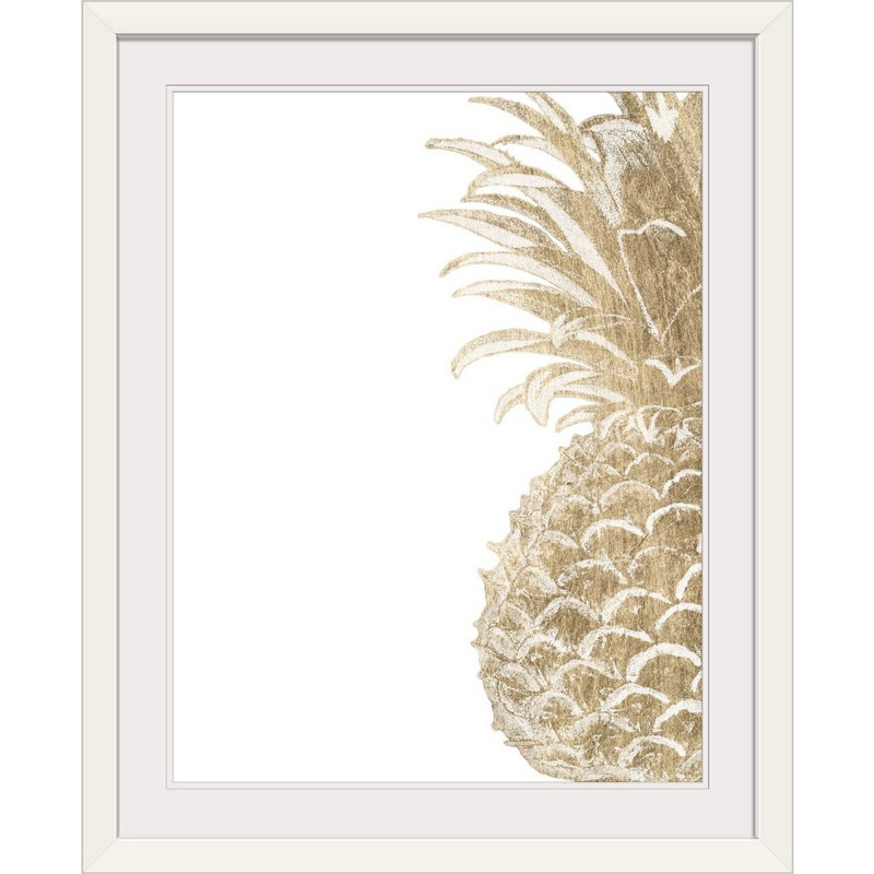 Estampe numérique «Pineapple Life IV», impression, H 32 po x l 26 po x P 1 po, Cadre blanc