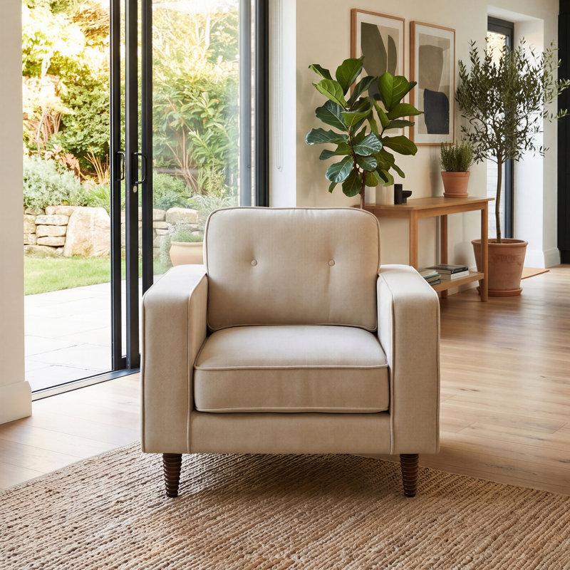 Jaspa Upholstered Armchair, Beige