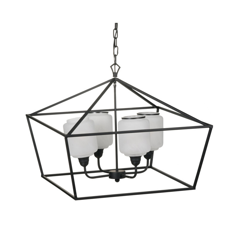 4 - Light Lantern Geometric Chandelier