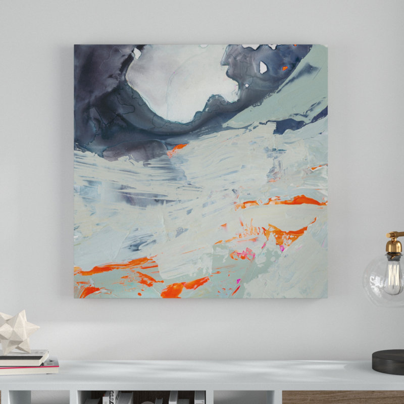 « polyphonic sea ii », peinture sur toile tendue, H 35 po x l 35 po x P 2 po