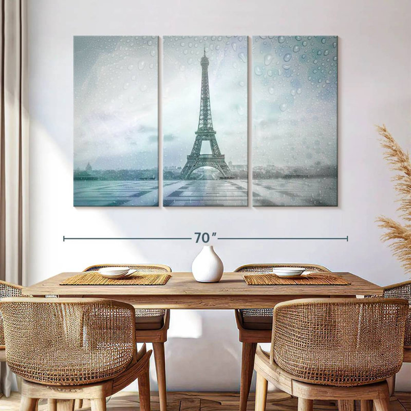 Lilie Eiffel Tower Rainy Day, 42" H x 65" W