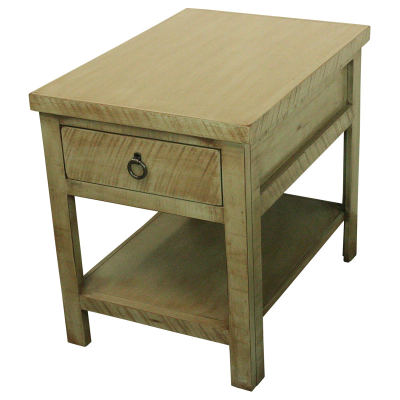 Table de bout avec rangement en bois massif Biarritz, Rhum des Caraïbes