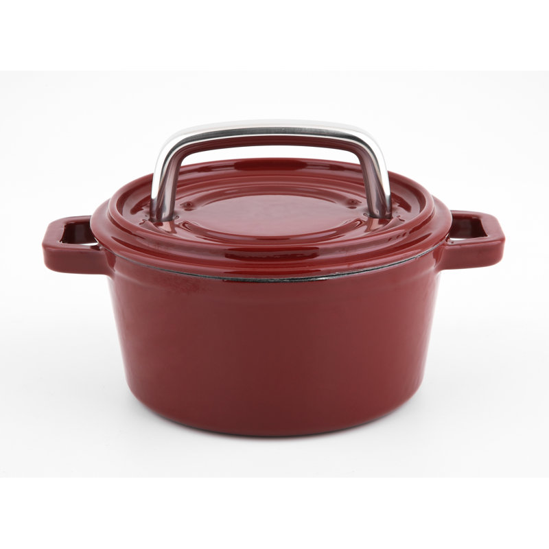 Cocotte en fonte antiadhésive ronde avec couvercle