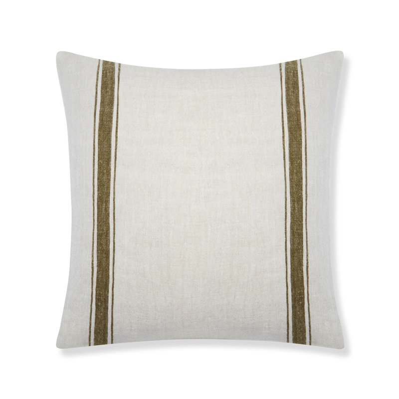 Marseille Pillow Cover - 22" x 22", Green/Natural Stripe