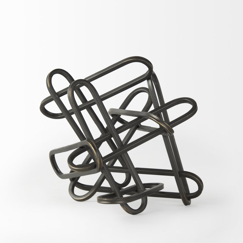 Mcniel Abstract Figurines & Sculptures, 7.68" H x 8.27" W x 10.43" D, Black