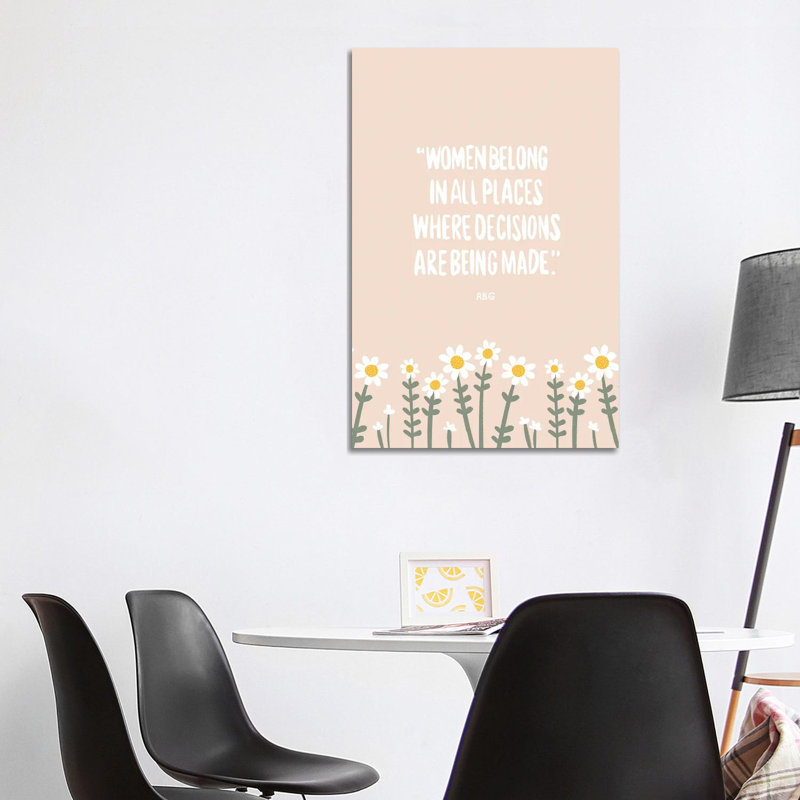 «Women Belong Quote», impression sur toile tendue, H 40 po x l 26 po x P 1,5 po