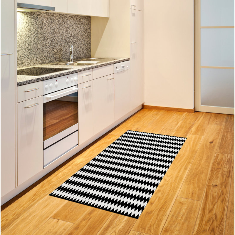 Tapis décoratif à haute densité en fibres de polyester à chevrons, Rectangle 2 pi 7 po x 5 pi
