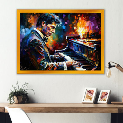 «Man jouant du piano III», reproduction sur toile