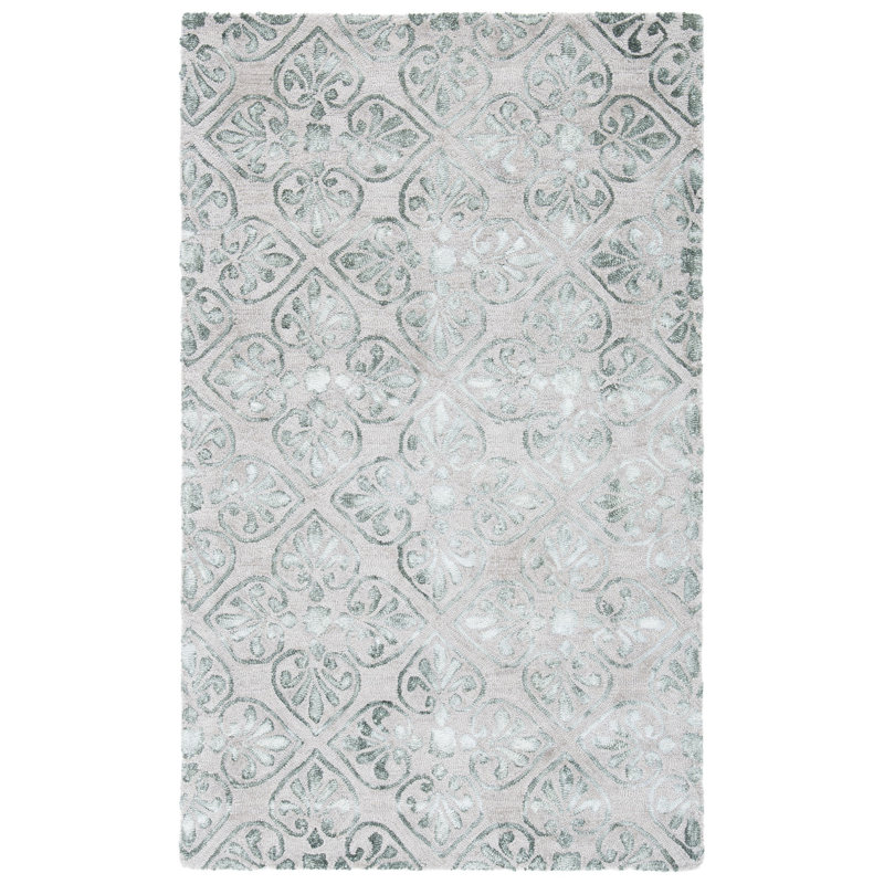 Oakton Hand Tufted Wool Floral Rug, Rectangle 8' x 10'