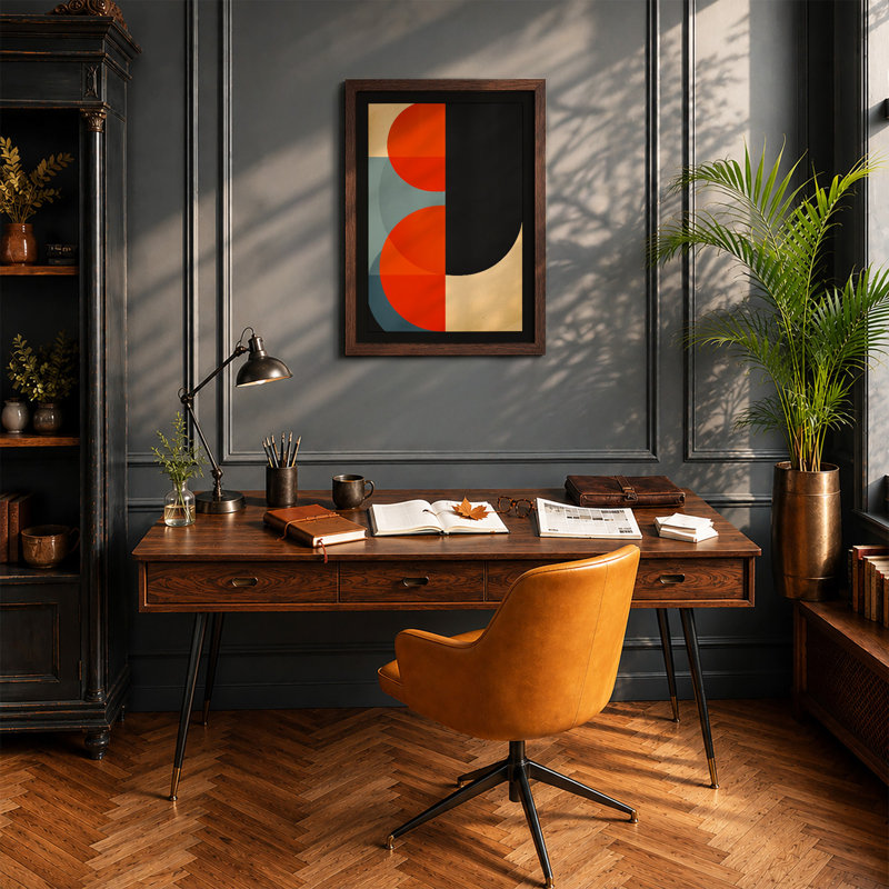 Chromatic Balance Geometric - Print, Walnut, A4 - 29.7 x 21.0 cm