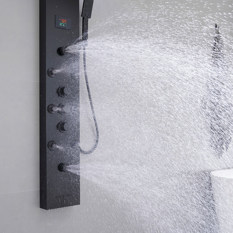 57,99 Panneau de douche avec, Noir mat