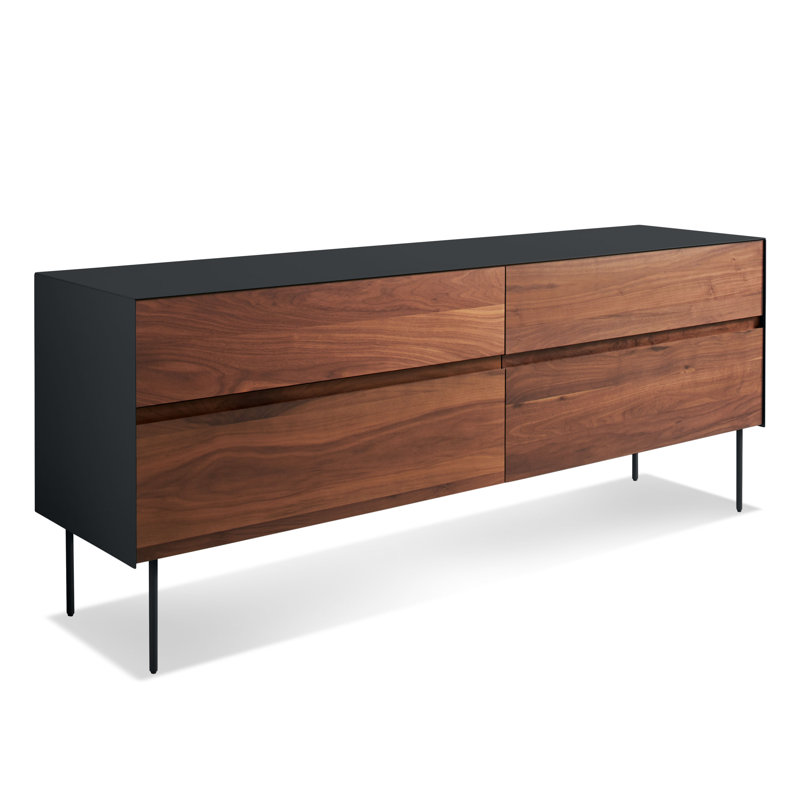 Clad 4 - Drawer Dresser, Oblivion/Walnut