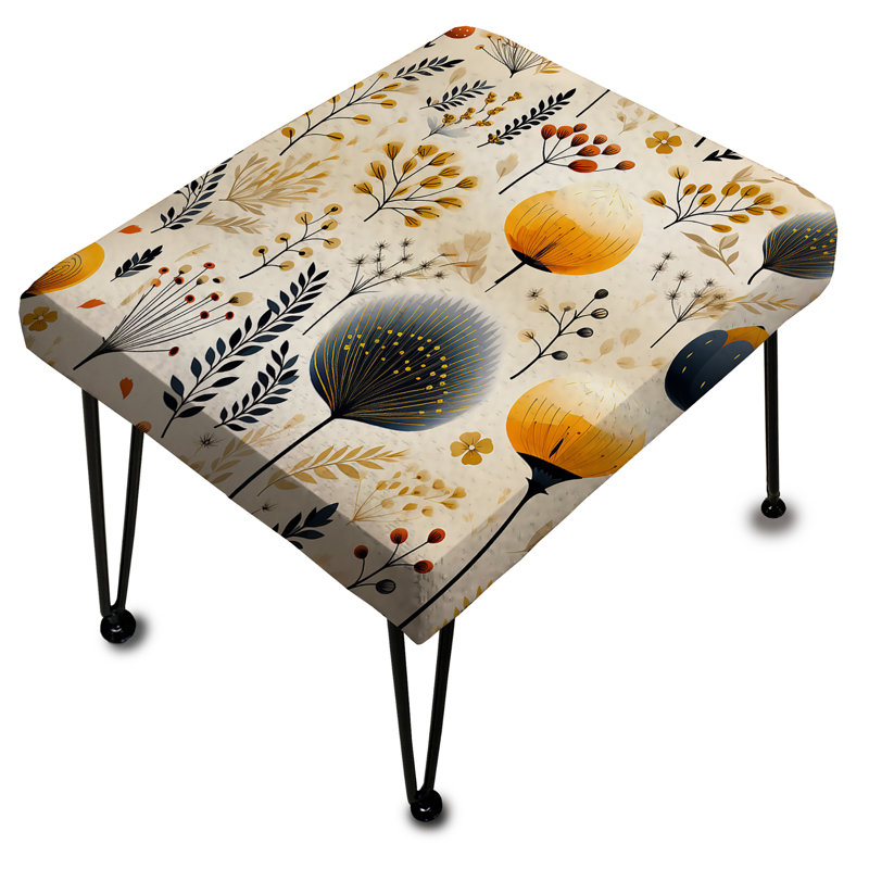 Cottage Yellow And Beige Garden Grace - Floral Rectangle Ottoman