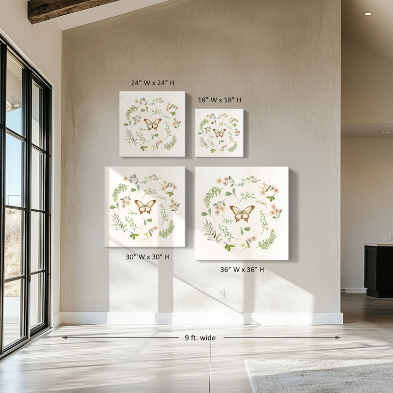 "Butterfly Enchantment II" par Nan, reproduction sur toile, H 28 po x l 28 po x P 1,5 po