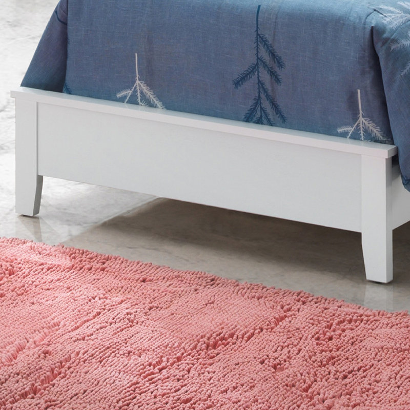 Upholstedred Bed Frame With Headboard, Twin, White