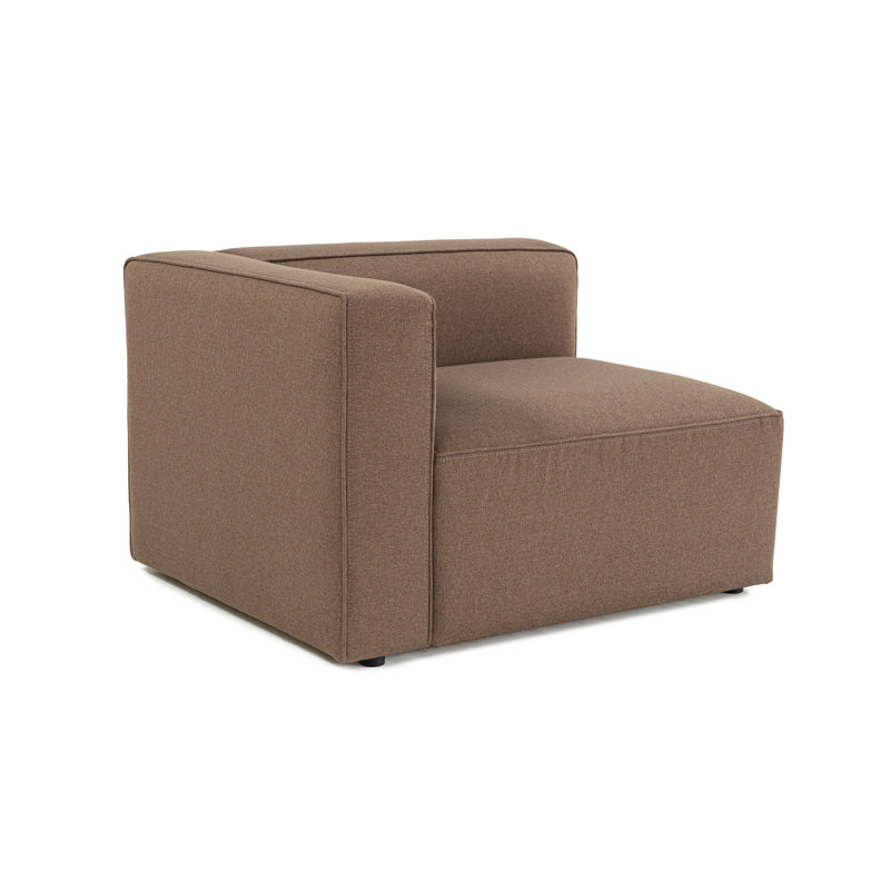 Modern 1-Seat Sofa, Soft Texture Fabric, Brown | 43.3 x 27.2 x 35.4 Inches | Sturdy Beech & Fir Frame, 30 DNS Foam Cushion | Comfortable Seating for Living Room, Home Office & Cozy Spaces | Stylish & Durable Design