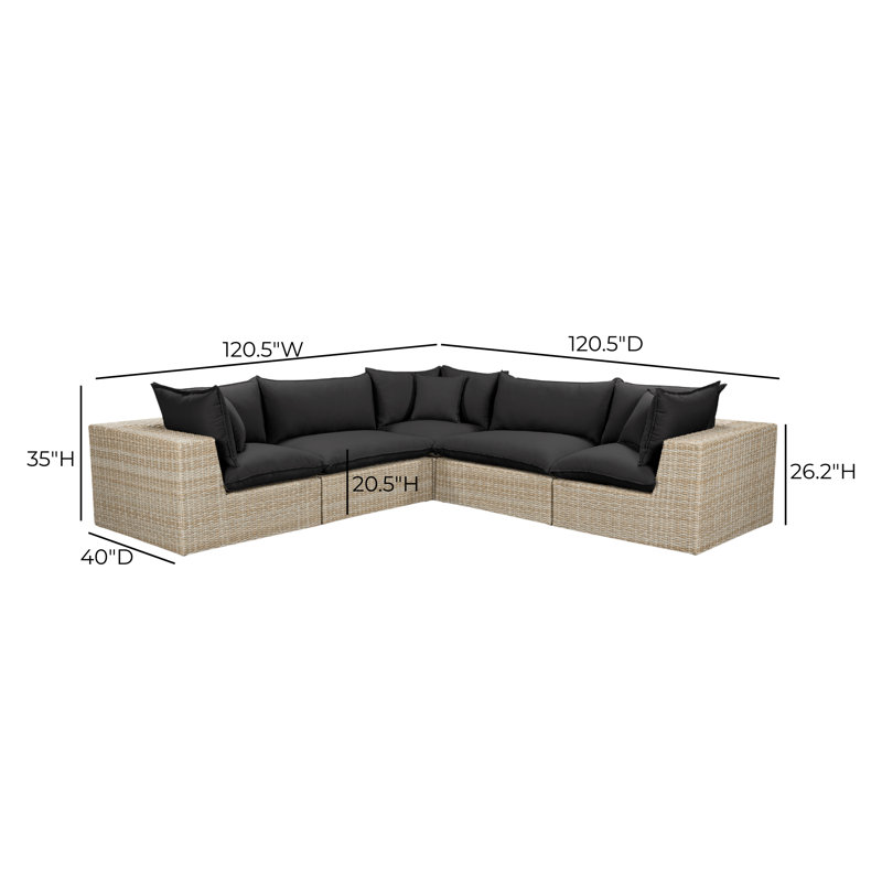 Canapé modulaire d'extérieur Cali, 4, Sectional