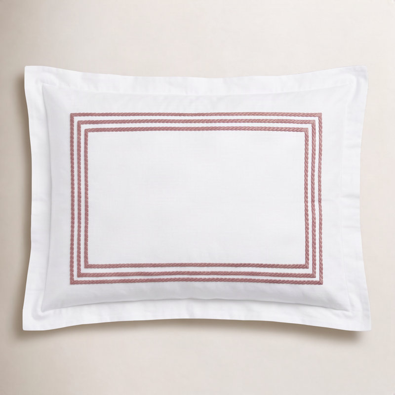 Janay Cotton Pillow Sham, Standard, Sage / White