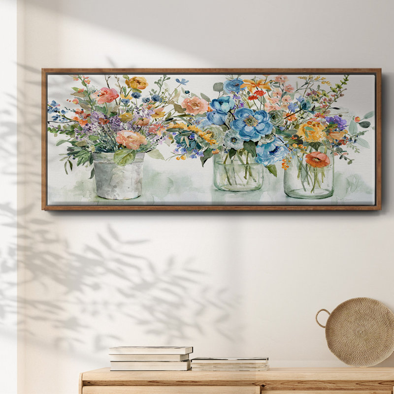 Expositions de marché aux fleurs - Toile encadrée, H 20 po x l 50 po