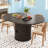 43.3''-63'' Extendable Round Dining Table For 4-6, Modern Farmhouse Expandable Dining Table With Wood Strip Base For Kitchen Living Room-1226410854