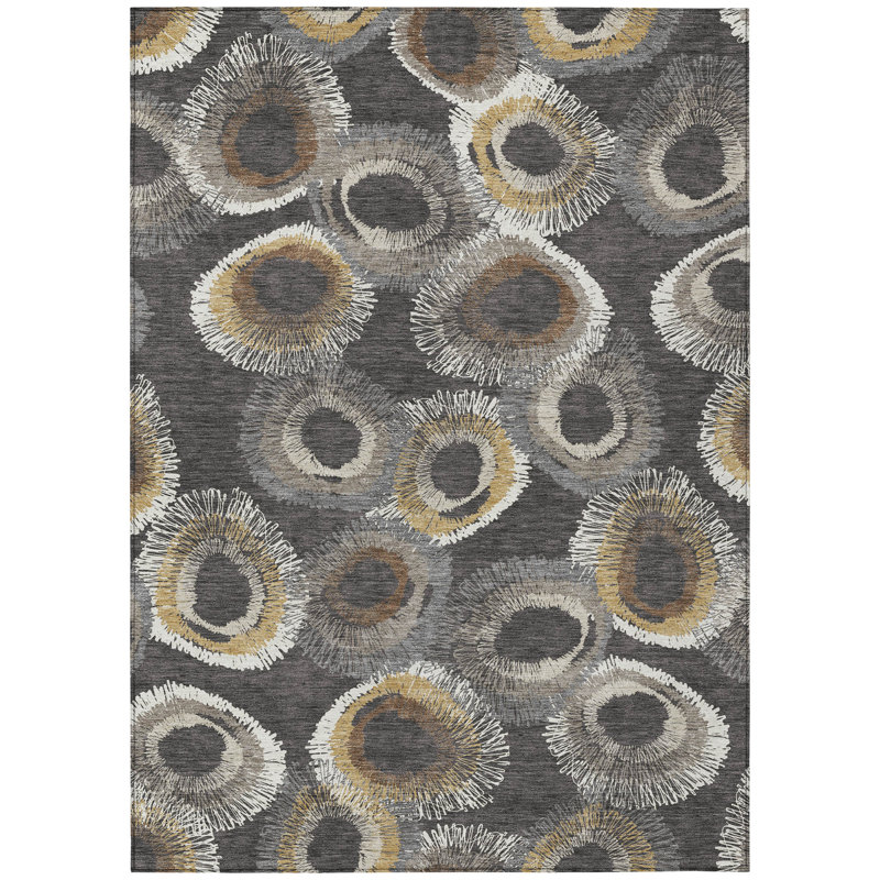 Machine Washable Indoor/Outdoor Corbin ACN2278 Geometric Rug, Rectangle 3' x 5'