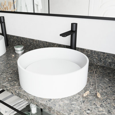 Lavabo de salle de bain vasque circulaire en céramique avec robinet Anvil