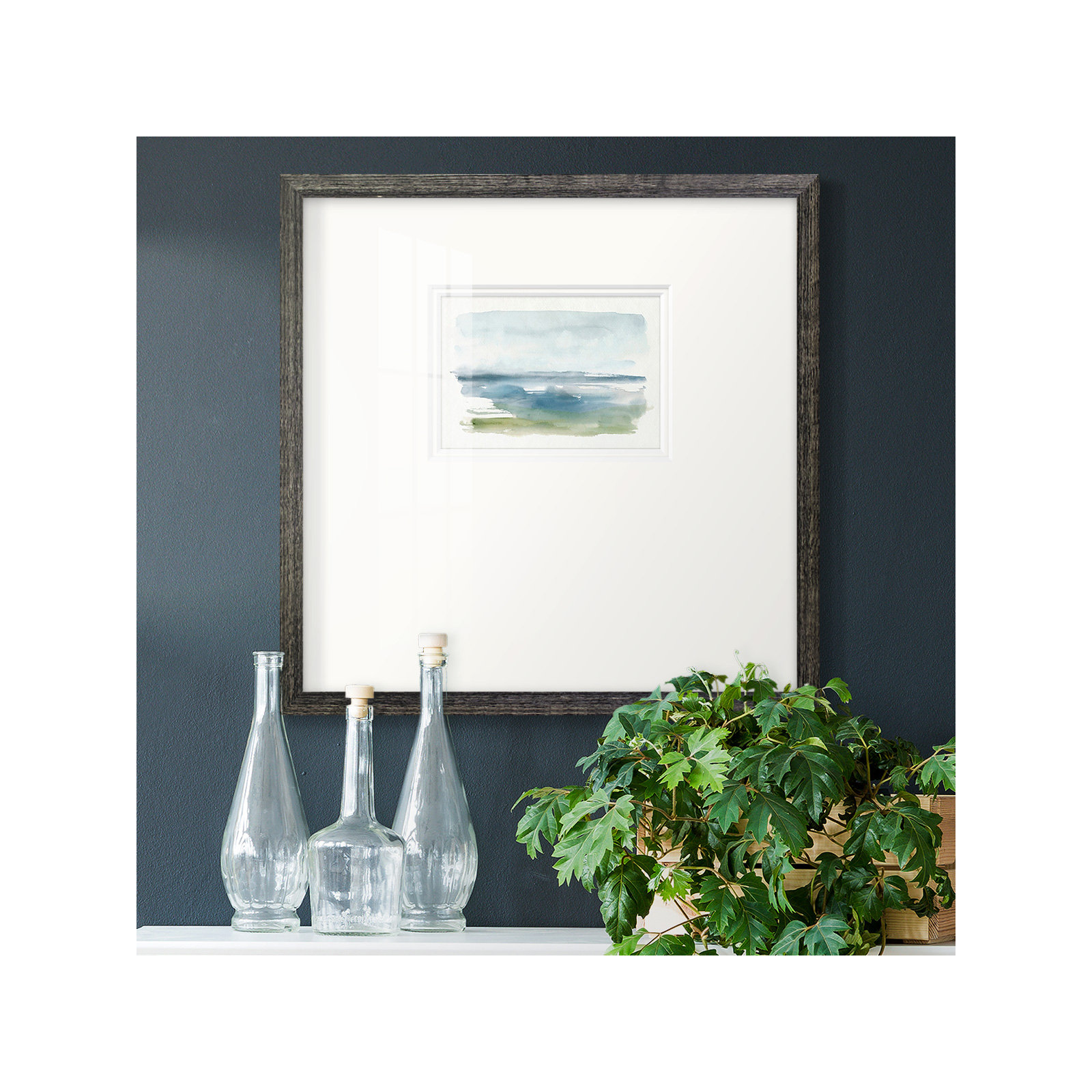 Coastline Splash IV, 21" H x 21" W x 1.125" D, Black