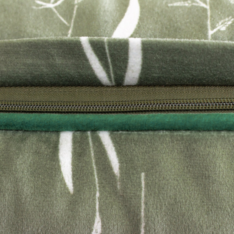 Floral Square Cushion, Green, Feather