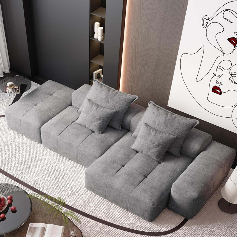 Canapé modulaire Boneless, Chenille grise