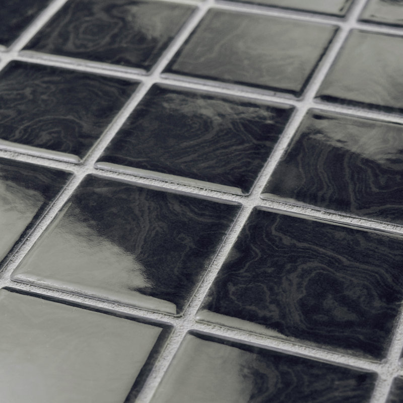 Resort 2" x 2" Porcelain Grid Mosaic Tile, Black