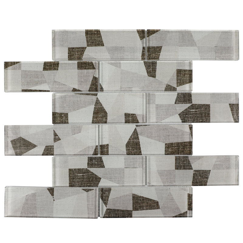 Ingrassellino Glass Brick Joint Mosaic Wall Tile, Brown
