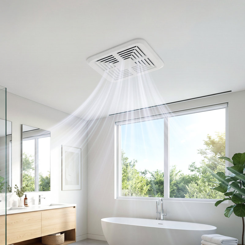 Ventilateur de salle de bain pour salle de bain, évent de salle de bain de 80 pi³ / min, ventilateur de plafond à moteur à faible bruit 1,5 Sones, ventilateur de plafond à conduit 4 po pour salle de bain, salle de lavage, ventilation domestique, blanc