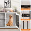 Mobilier de caisse pour chien en bois robuste - Cage intérieure indestructible avec plateau relevable - Table de bout décorative et meuble télé - À l'épreuve des grands, moyens, petits chiens XL